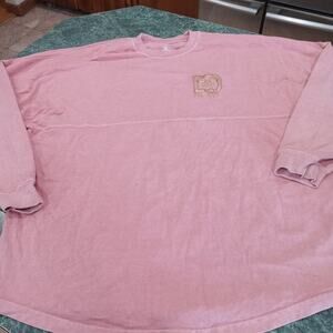 Walt Disney World Spirit Jersey Rose Gold Coral Pink Peach Glitter Size L